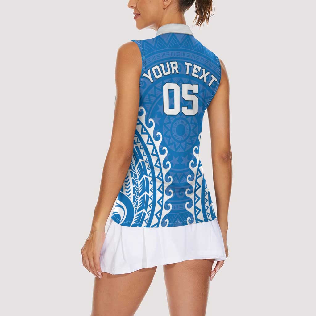 Custom Cook Islands Pukapuka Women Sleeveless Polo Shirt Polynesian Tribal Tattoo LT05 - Polynesian Pride