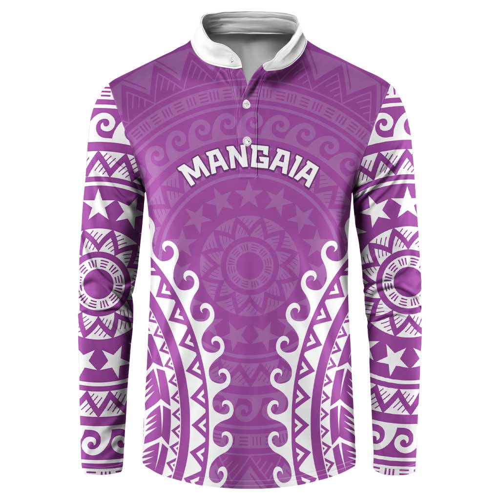 Custom Cook Islands Mangaia Button Sweatshirt Polynesian Tribal Tattoo