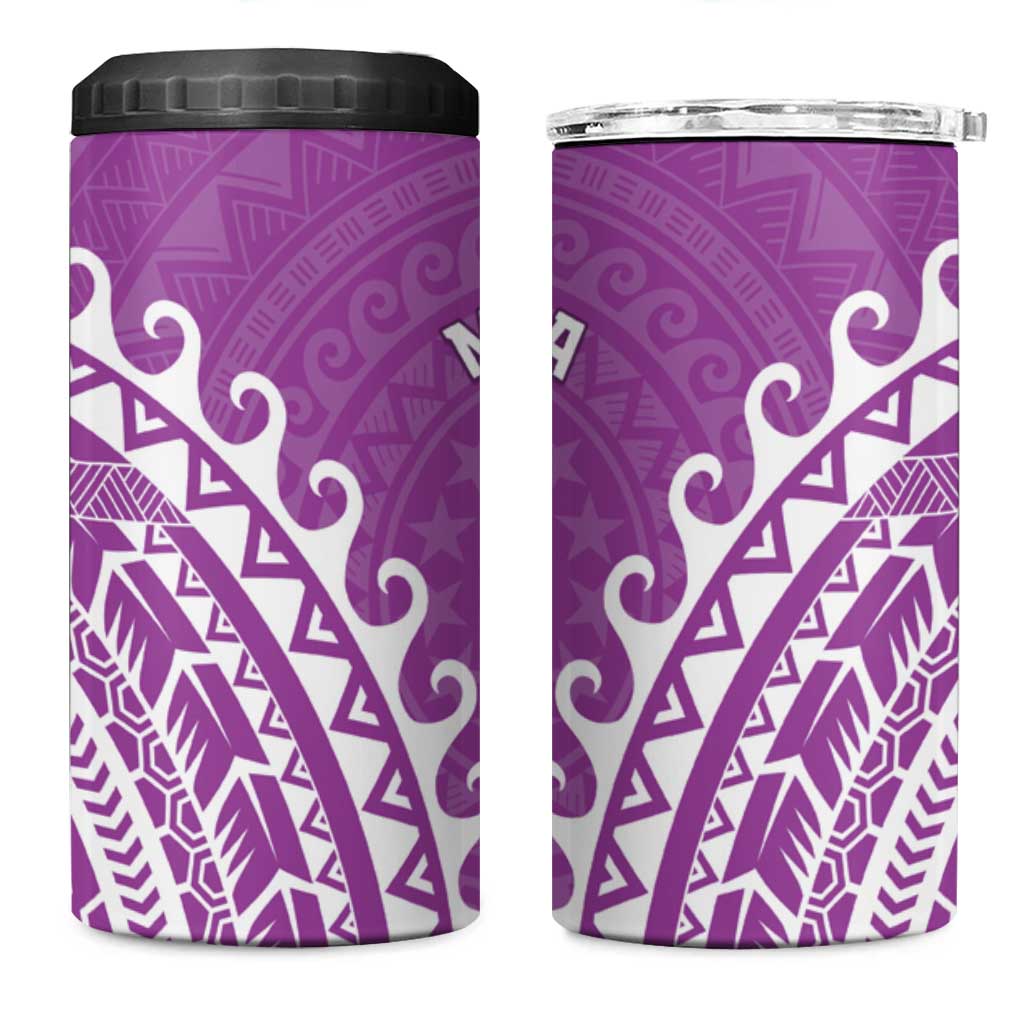 Cook Islands Mangaia 4 in 1 Can Cooler Tumbler Polynesian Tribal Tattoo LT05 One Size: 16 oz Pink - Polynesian Pride