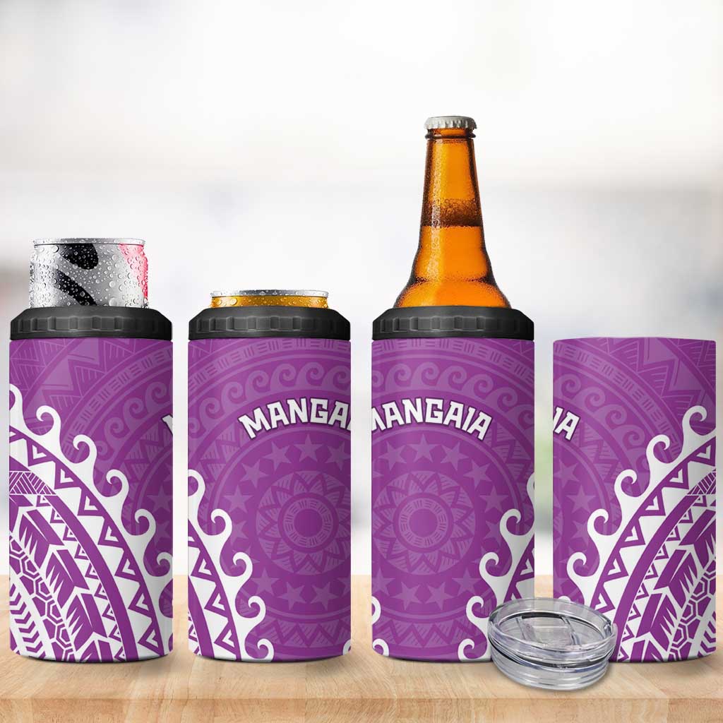 Cook Islands Mangaia 4 in 1 Can Cooler Tumbler Polynesian Tribal Tattoo LT05 - Polynesian Pride