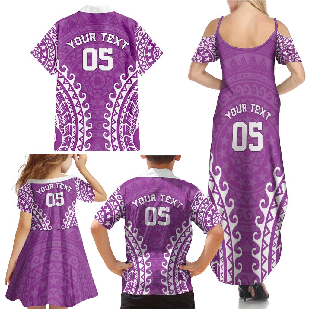 Custom Cook Islands Mangaia Family Matching Summer Maxi Dress and Hawaiian Shirt Polynesian Tribal Tattoo