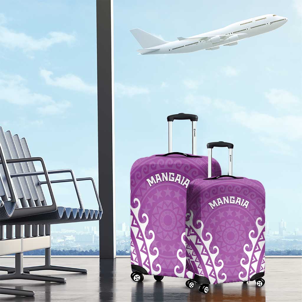 Custom Cook Islands Mangaia Luggage Cover Polynesian Tribal Tattoo