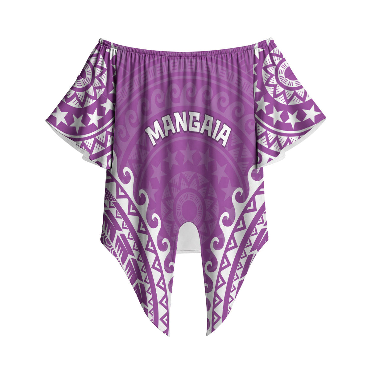 Custom Cook Islands Mangaia Off Shoulder Wrap Waist Top Polynesian Tribal Tattoo LT05 Pink - Polynesian Pride