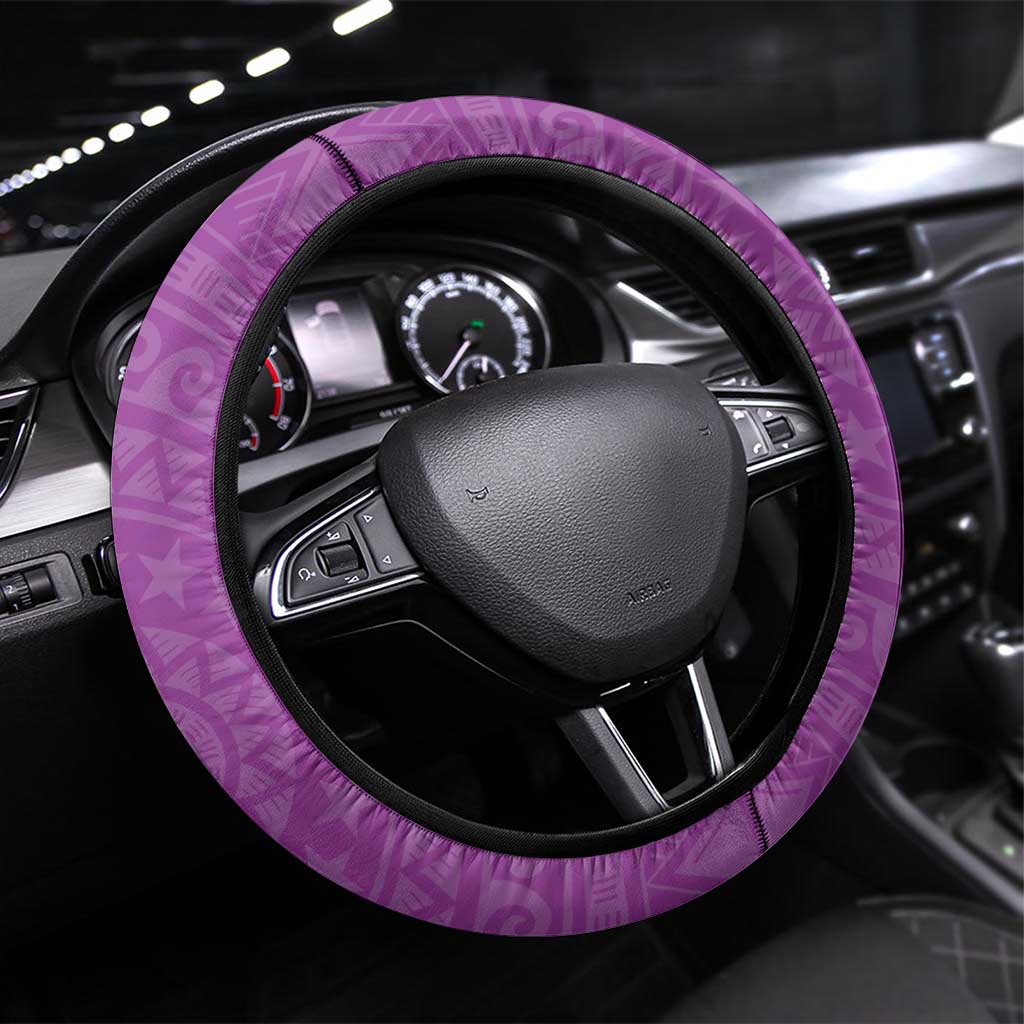 Cook Islands Mangaia Steering Wheel Cover Polynesian Tribal Tattoo