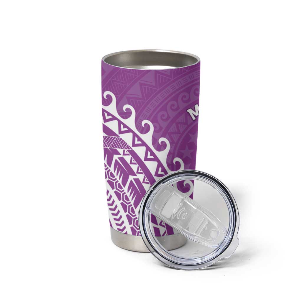 Cook Islands Mangaia Tumbler Cup Polynesian Tribal Tattoo