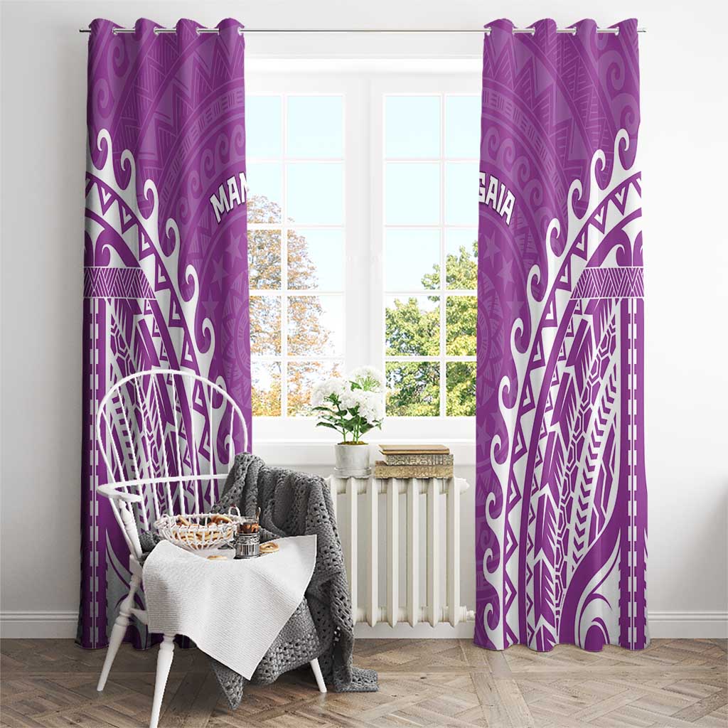 Custom Cook Islands Mangaia Window Curtain Polynesian Tribal Tattoo
