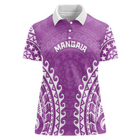 Custom Cook Islands Mangaia Women Polo Shirt Polynesian Tribal Tattoo LT05 Female Pink - Polynesian Pride