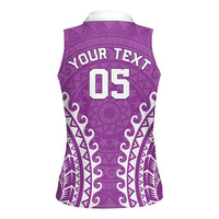 Custom Cook Islands Mangaia Women Sleeveless Polo Shirt Polynesian Tribal Tattoo LT05 - Polynesian Pride
