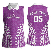 Custom Cook Islands Mangaia Women Sleeveless Polo Shirt Polynesian Tribal Tattoo LT05 - Polynesian Pride