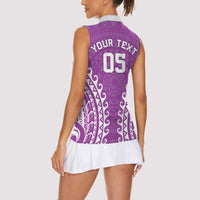Custom Cook Islands Mangaia Women Sleeveless Polo Shirt Polynesian Tribal Tattoo LT05 - Polynesian Pride