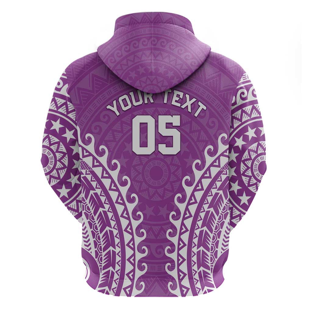 Custom Cook Islands Mangaia Zip Hoodie Polynesian Tribal Tattoo