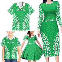 Custom Cook Islands Mitiaro Family Matching Long Sleeve Bodycon Dress and Hawaiian Shirt Polynesian Tribal Tattoo LT05 - Polynesian Pride