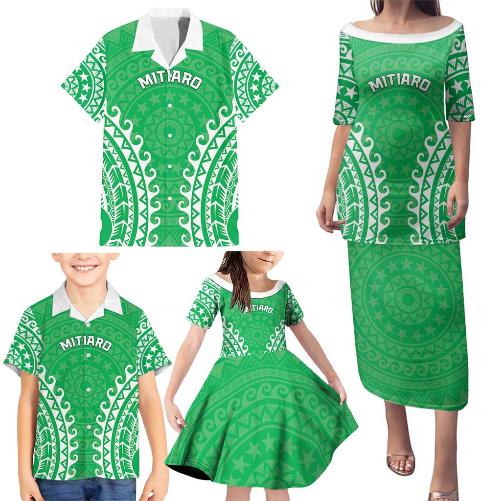 Custom Cook Islands Mitiaro Family Matching Puletasi and Hawaiian Shirt Polynesian Tribal Tattoo LT05 - Polynesian Pride