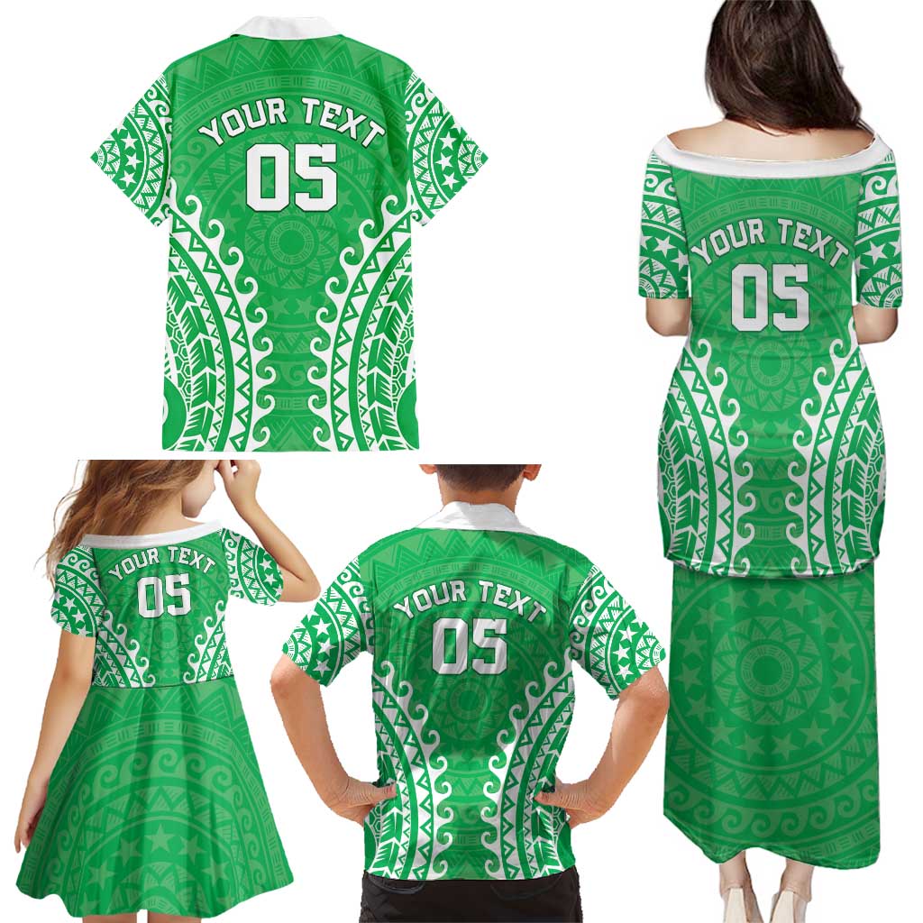 Custom Cook Islands Mitiaro Family Matching Puletasi and Hawaiian Shirt Polynesian Tribal Tattoo LT05 - Polynesian Pride