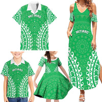 Custom Cook Islands Mitiaro Family Matching Summer Maxi Dress and Hawaiian Shirt Polynesian Tribal Tattoo LT05 - Polynesian Pride
