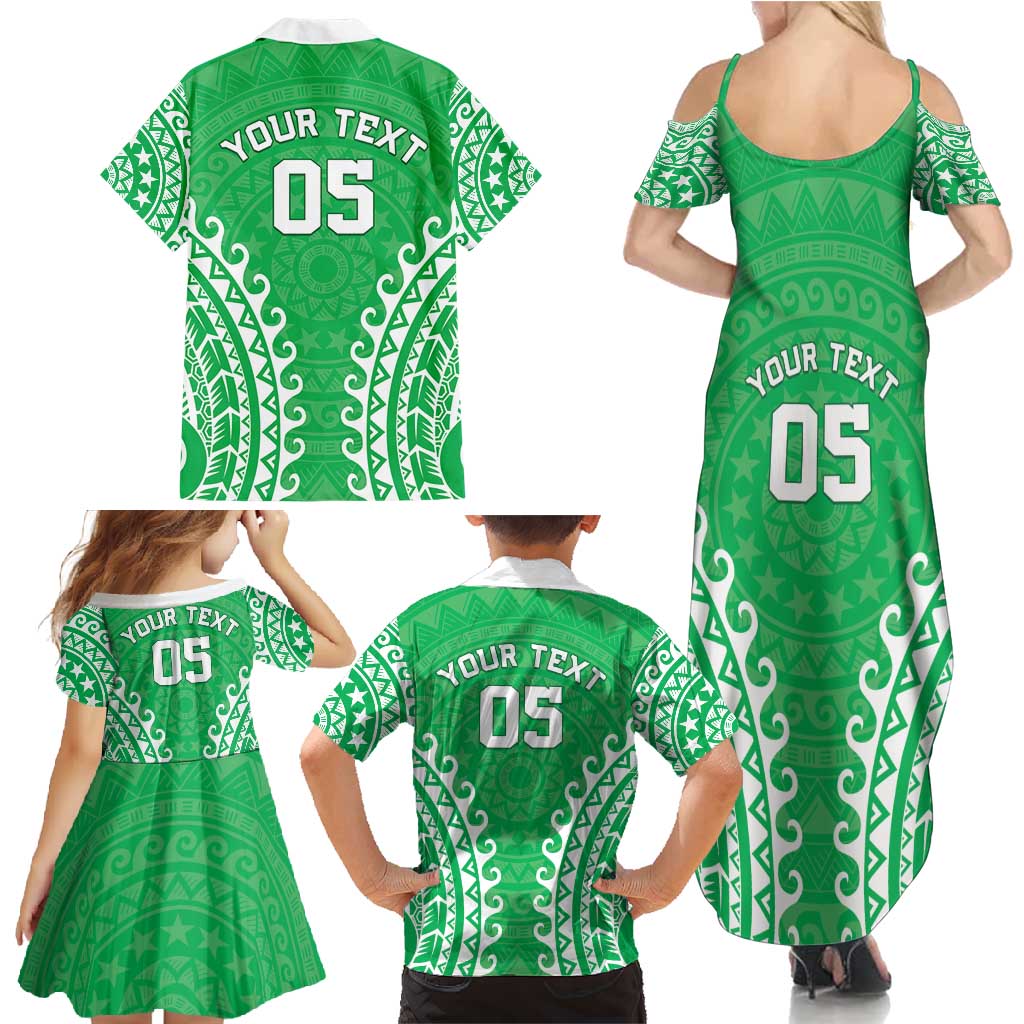 Custom Cook Islands Mitiaro Family Matching Summer Maxi Dress and Hawaiian Shirt Polynesian Tribal Tattoo LT05 - Polynesian Pride