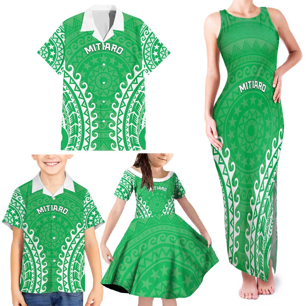 Custom Cook Islands Mitiaro Family Matching Tank Maxi Dress and Hawaiian Shirt Polynesian Tribal Tattoo LT05 - Polynesian Pride
