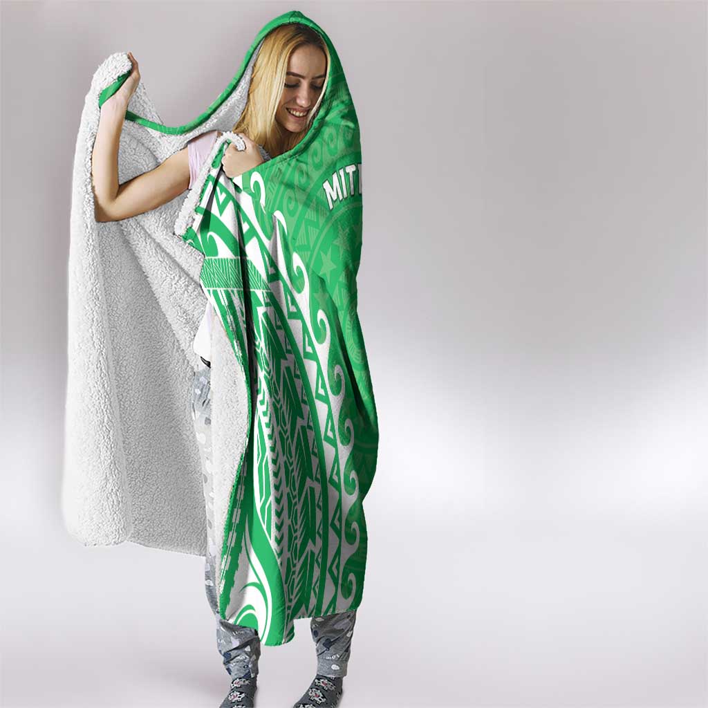 Custom Cook Islands Mitiaro Hooded Blanket Polynesian Tribal Tattoo