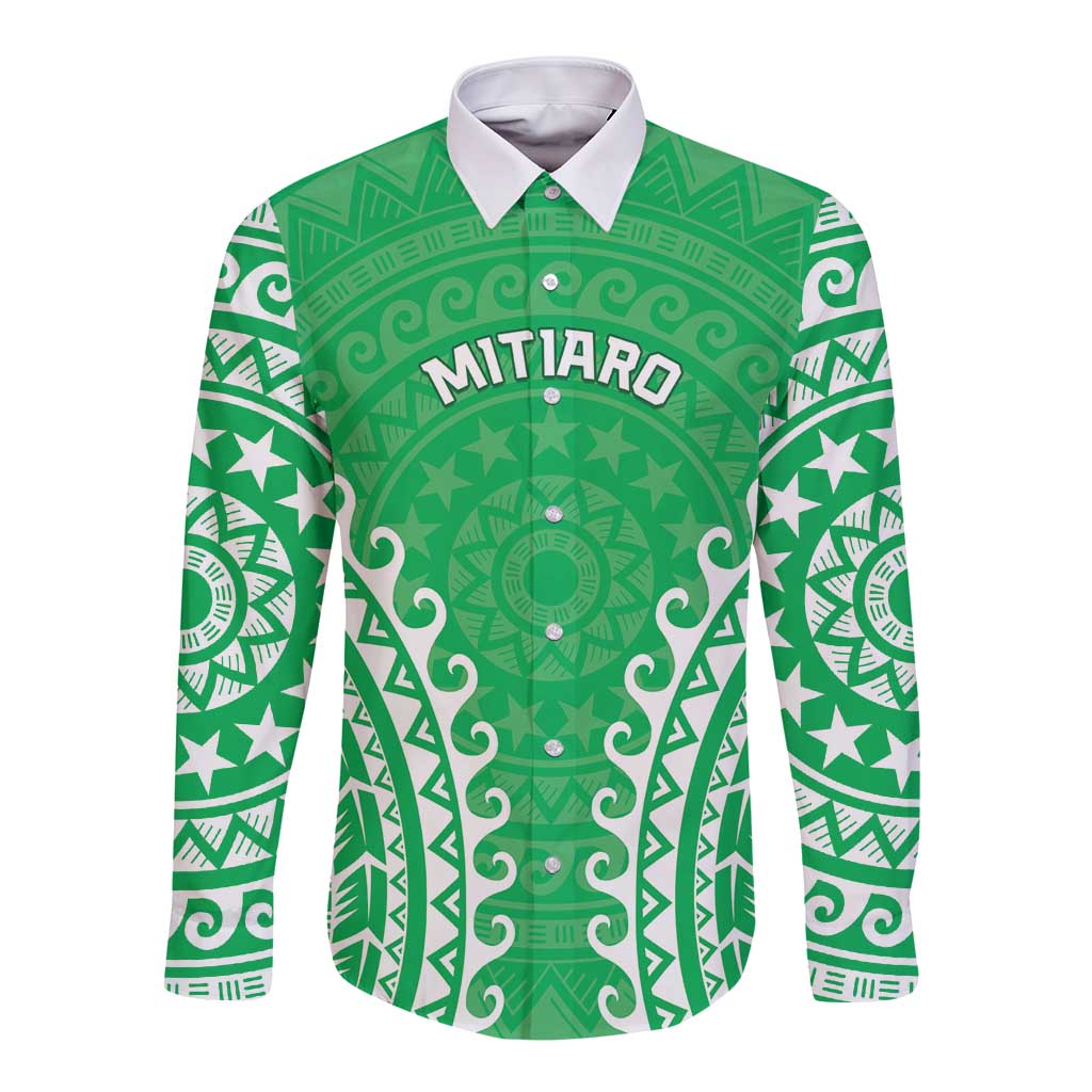 Custom Cook Islands Mitiaro Long Sleeve Button Shirt Polynesian Tribal Tattoo