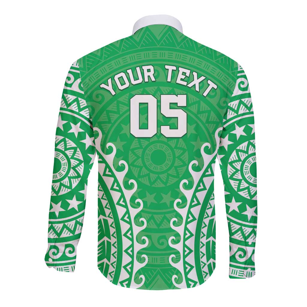 Custom Cook Islands Mitiaro Long Sleeve Button Shirt Polynesian Tribal Tattoo