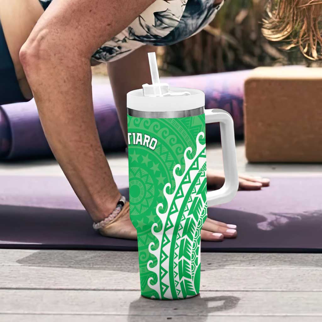 Cook Islands Mitiaro Tumbler With Handle Polynesian Tribal Tattoo