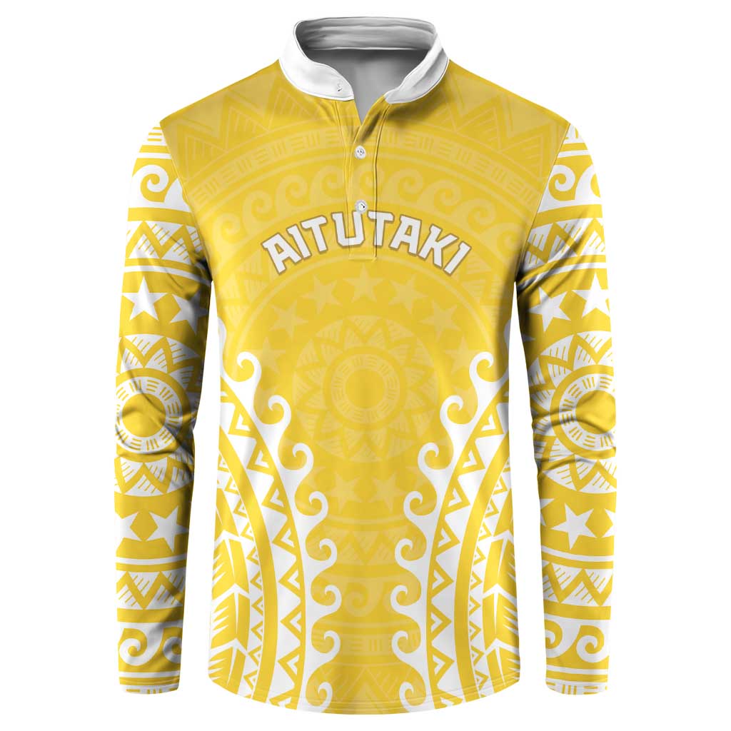 Custom Cook Islands Aitutaki Button Sweatshirt Polynesian Tribal Tattoo
