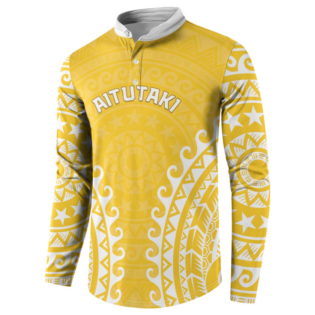 Custom Cook Islands Aitutaki Button Sweatshirt Polynesian Tribal Tattoo