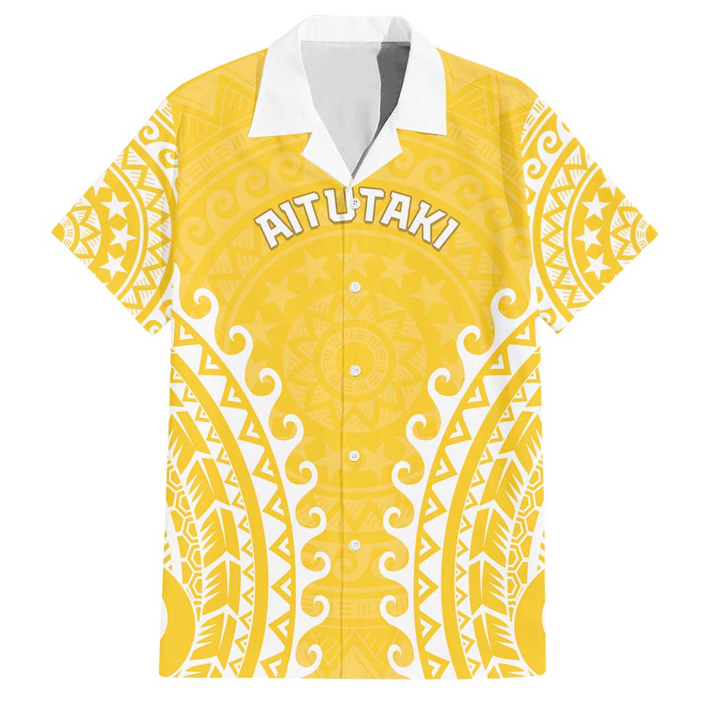 Custom Cook Islands Aitutaki Family Matching Short Sleeve Bodycon Dress and Hawaiian Shirt Polynesian Tribal Tattoo