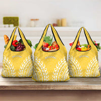 Custom Cook Islands Aitutaki Grocery Bag Polynesian Tribal Tattoo