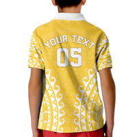 Custom Cook Islands Aitutaki Kid Polo Shirt Polynesian Tribal Tattoo