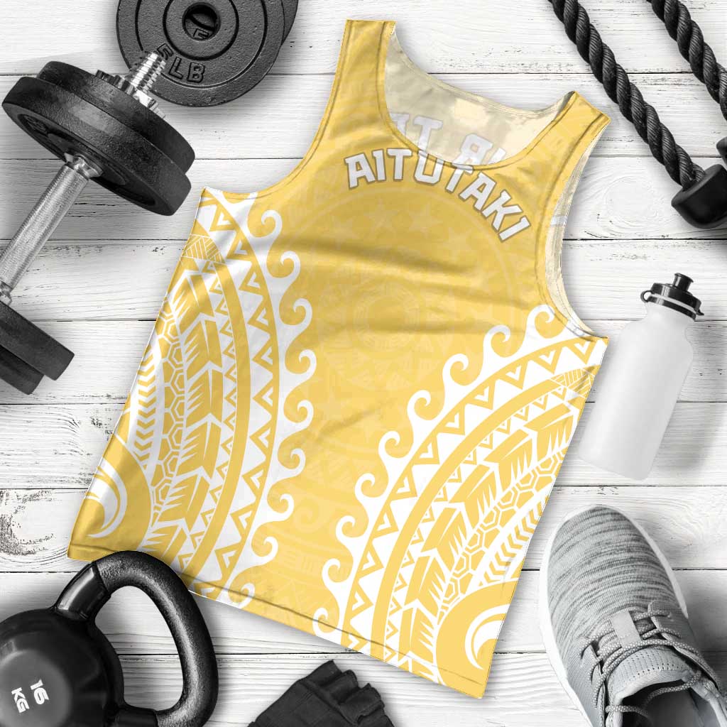 Custom Cook Islands Aitutaki Men Tank Top Polynesian Tribal Tattoo