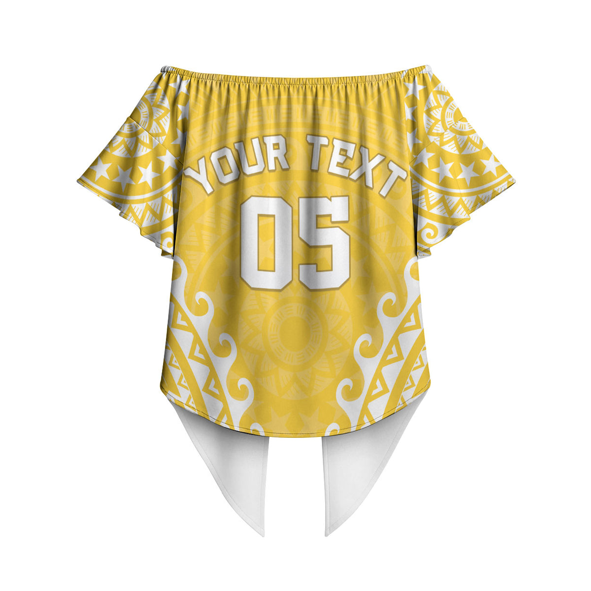 Custom Cook Islands Aitutaki Off Shoulder Wrap Waist Top Polynesian Tribal Tattoo LT05 - Polynesian Pride