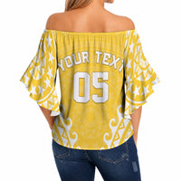 Custom Cook Islands Aitutaki Off Shoulder Wrap Waist Top Polynesian Tribal Tattoo LT05 - Polynesian Pride
