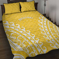 Cook Islands Aitutaki Quilt Bed Set Polynesian Tribal Tattoo LT05 Yellow - Polynesian Pride
