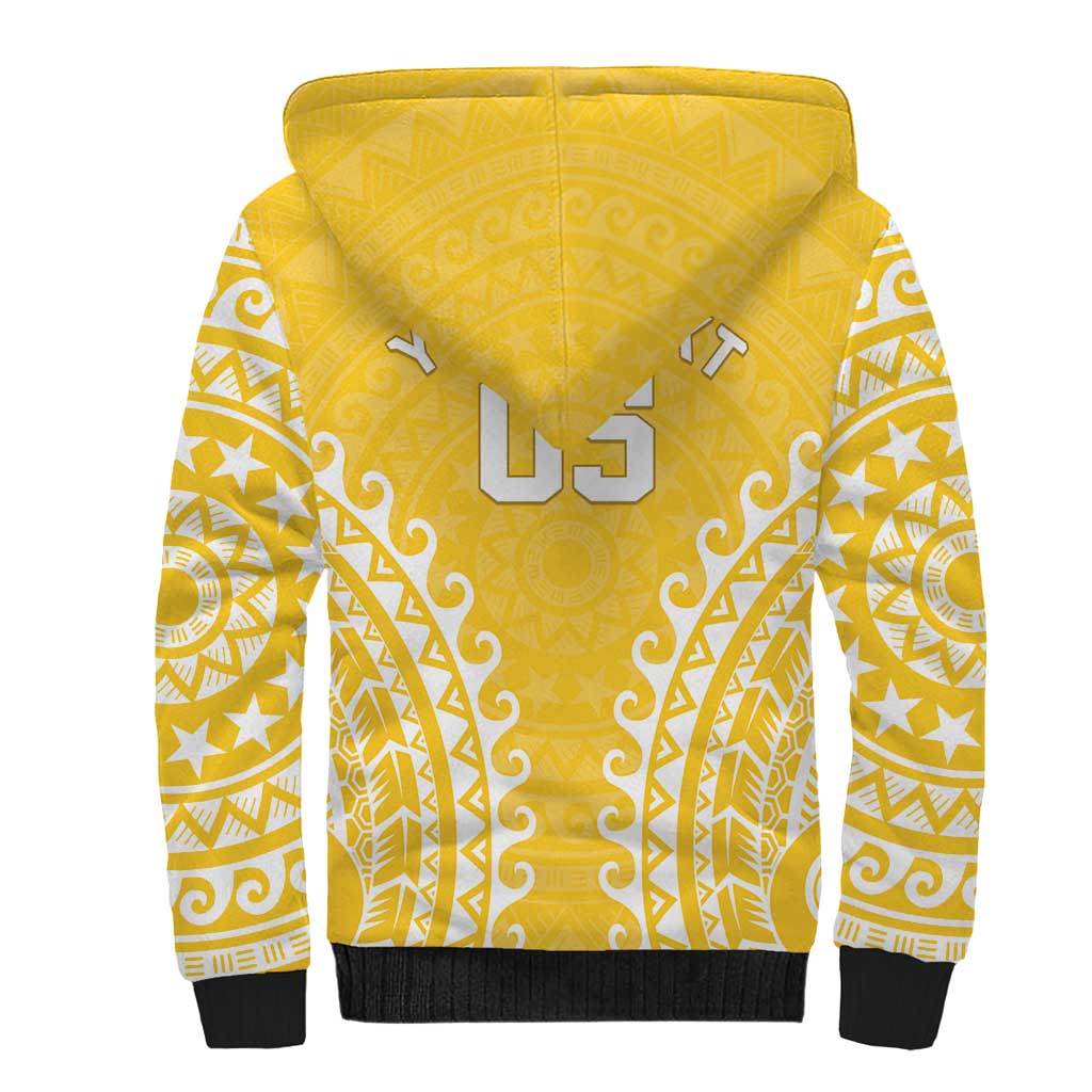 Custom Cook Islands Aitutaki Sherpa Hoodie Polynesian Tribal Tattoo