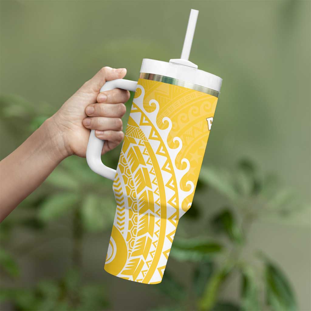 Cook Islands Aitutaki Tumbler With Handle Polynesian Tribal Tattoo
