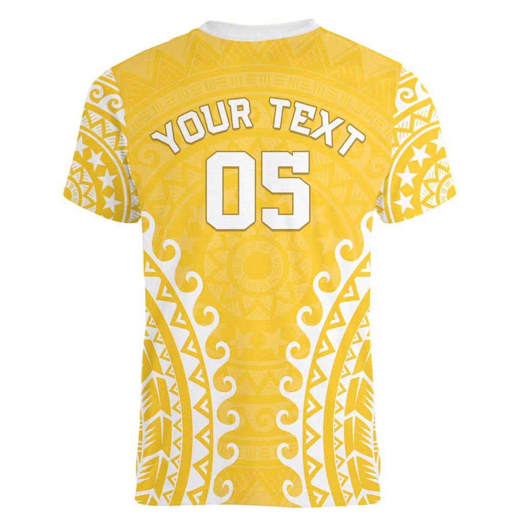 Custom Cook Islands Aitutaki Women V-Neck T-Shirt Polynesian Tribal Tattoo LT05 - Polynesian Pride