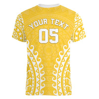 Custom Cook Islands Aitutaki Women V-Neck T-Shirt Polynesian Tribal Tattoo LT05 - Polynesian Pride