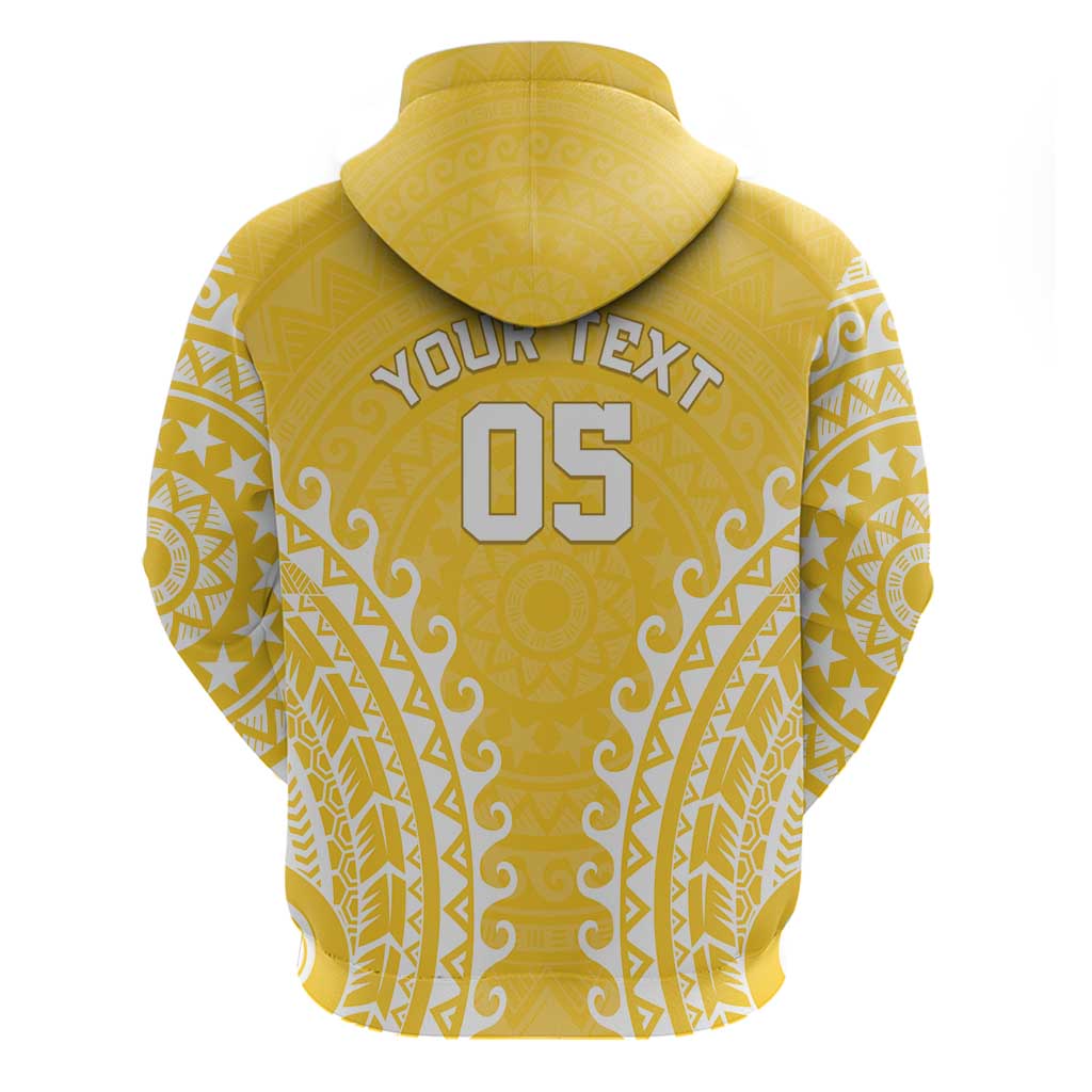Custom Cook Islands Aitutaki Zip Hoodie Polynesian Tribal Tattoo