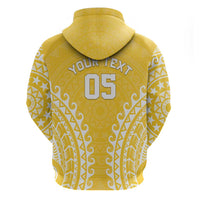 Custom Cook Islands Aitutaki Zip Hoodie Polynesian Tribal Tattoo