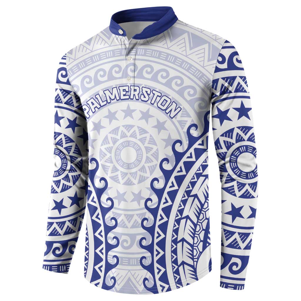 Custom Cook Islands Palmerston Button Sweatshirt Polynesian Tribal Tattoo