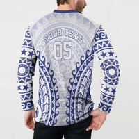 Custom Cook Islands Palmerston Button Sweatshirt Polynesian Tribal Tattoo