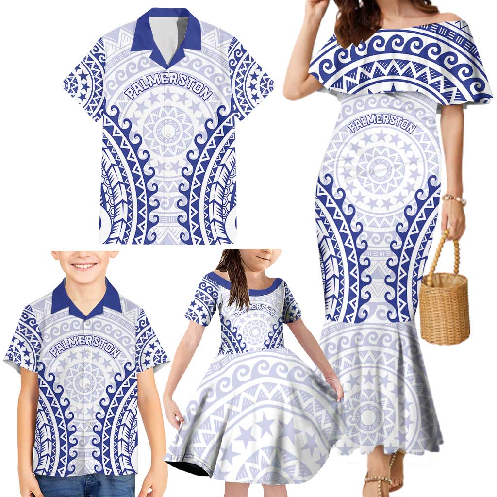 Custom Cook Islands Palmerston Family Matching Mermaid Dress and Hawaiian Shirt Polynesian Tribal Tattoo LT05 - Polynesian Pride