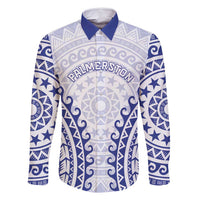 Custom Cook Islands Palmerston Family Matching Mermaid Dress and Hawaiian Shirt Polynesian Tribal Tattoo LT05 Dad's Shirt - Long Sleeve Navy - Polynesian Pride