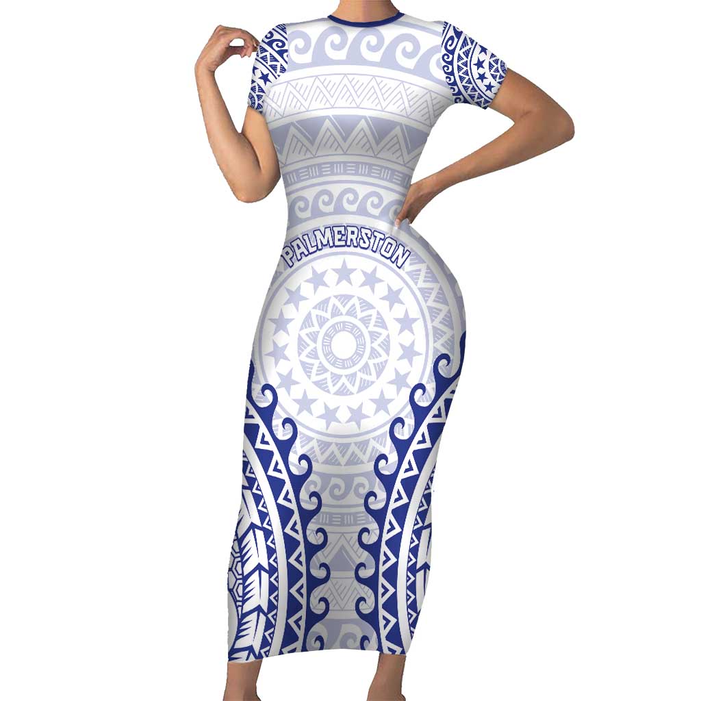 Custom Cook Islands Palmerston Family Matching Short Sleeve Bodycon Dress and Hawaiian Shirt Polynesian Tribal Tattoo
