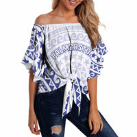 Custom Cook Islands Palmerston Off Shoulder Wrap Waist Top Polynesian Tribal Tattoo LT05 - Polynesian Pride