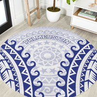 Cook Islands Palmerston Round Carpet Polynesian Tribal Tattoo LT05 Navy - Polynesian Pride
