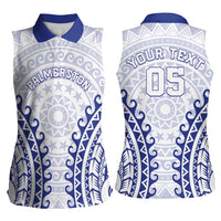 Custom Cook Islands Palmerston Women Sleeveless Polo Shirt Polynesian Tribal Tattoo LT05 - Polynesian Pride