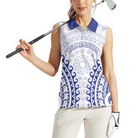 Custom Cook Islands Palmerston Women Sleeveless Polo Shirt Polynesian Tribal Tattoo LT05 - Polynesian Pride
