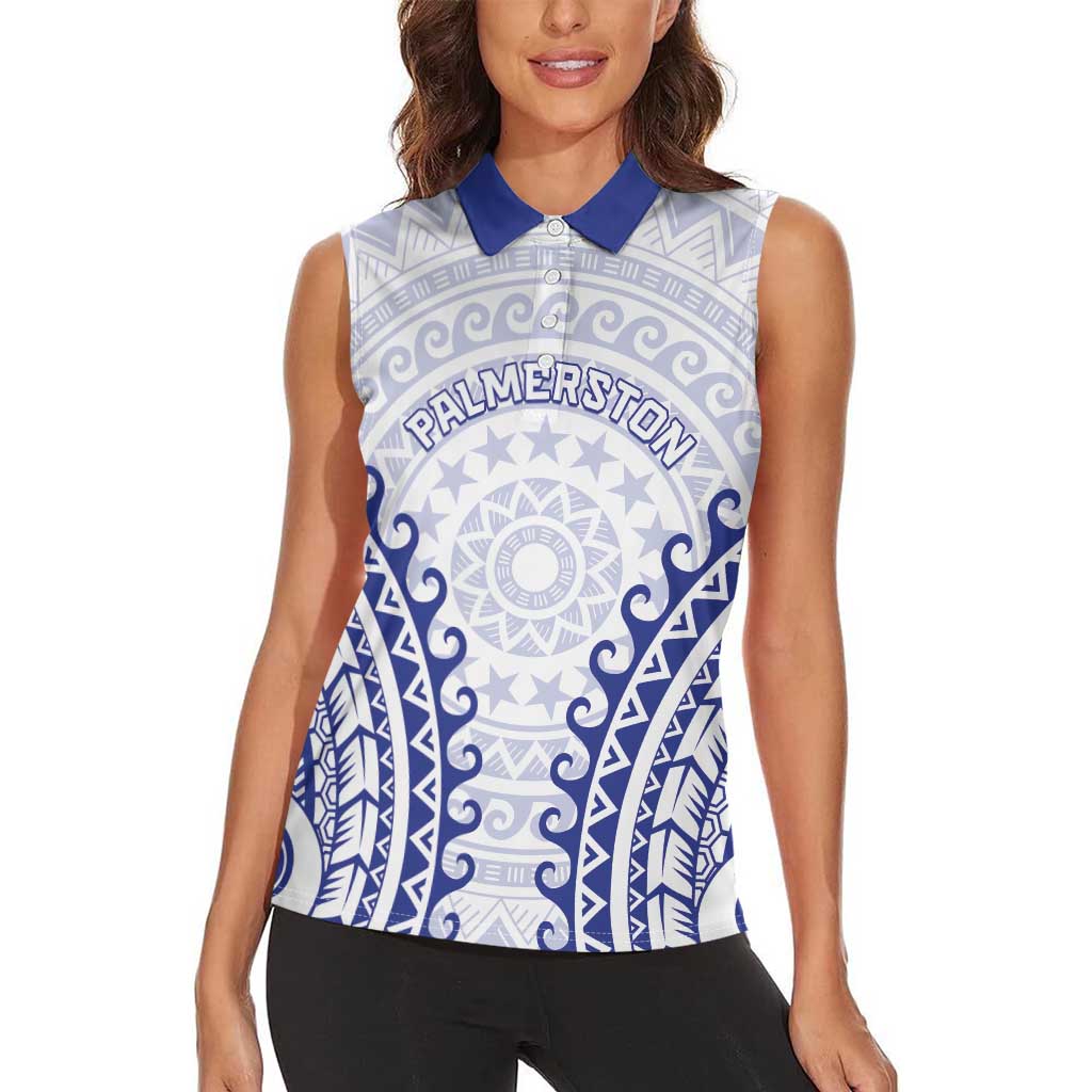 Custom Cook Islands Palmerston Women Sleeveless Polo Shirt Polynesian Tribal Tattoo LT05 - Polynesian Pride